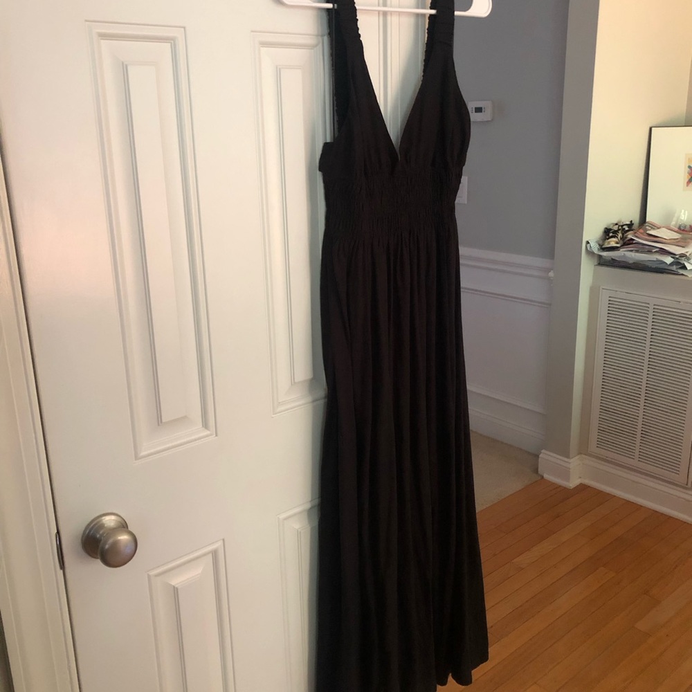 New: Abercrombie & Fitch Scrunch Strap Linen Blend Midi Maxi Dress. Size Small - Picture 10 of 13